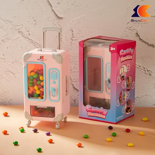 Image of Candy Dispenser, Cute Vending Machine for Desktop, Manual Candy Machine, Dispense Mini Candies, Birthday & Christmas Gift for Girls, Gift for Friends (Pink)