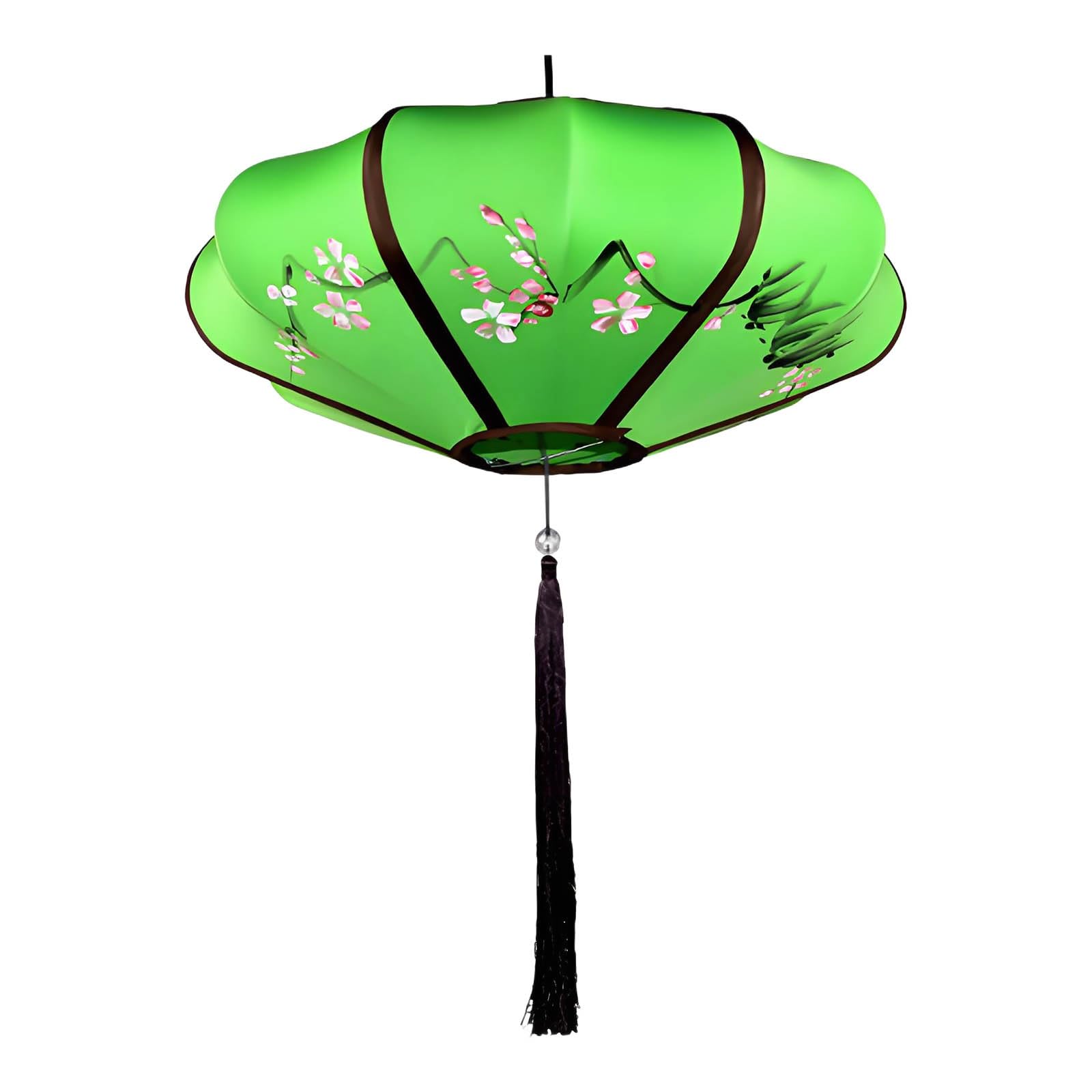 SBZIOJHDR Chinese-style lanterns, Handheld Chinese Lantern, Decoration Cloth Lighting, Exquisite Red Lanterns for New Year(Green,80#)