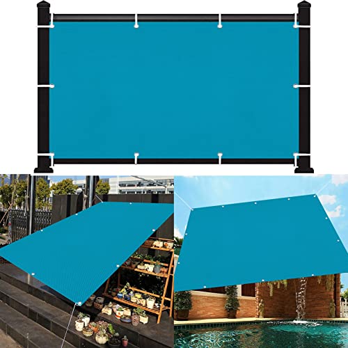 Sonnensegel Atmungsaktive Rechteckig 2.6 x 2.8 m Atmungsaktiv Kühlend Terrasse Überdachung mit Spannseilen für Patio Hinterhof Rasengarten, Blau