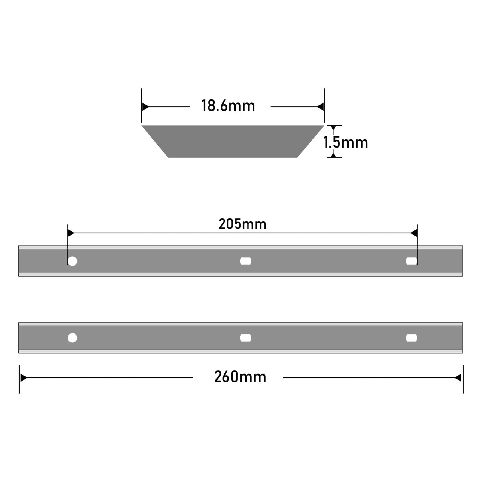 Lames de raboteuse HSS Lames de raboteuse 260 mm × 18,6 mm × 1,5 mm, couteaux HSS 2 pièces