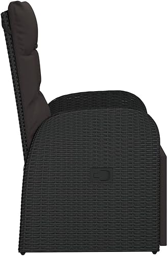 Miniatura 5 de Reclining Patio Chair with Cushion Poly Rattan Black Out Door Chairs Outdoor Sillas para Comedor Dining Table Chairs for Beach Terrace Courtyard