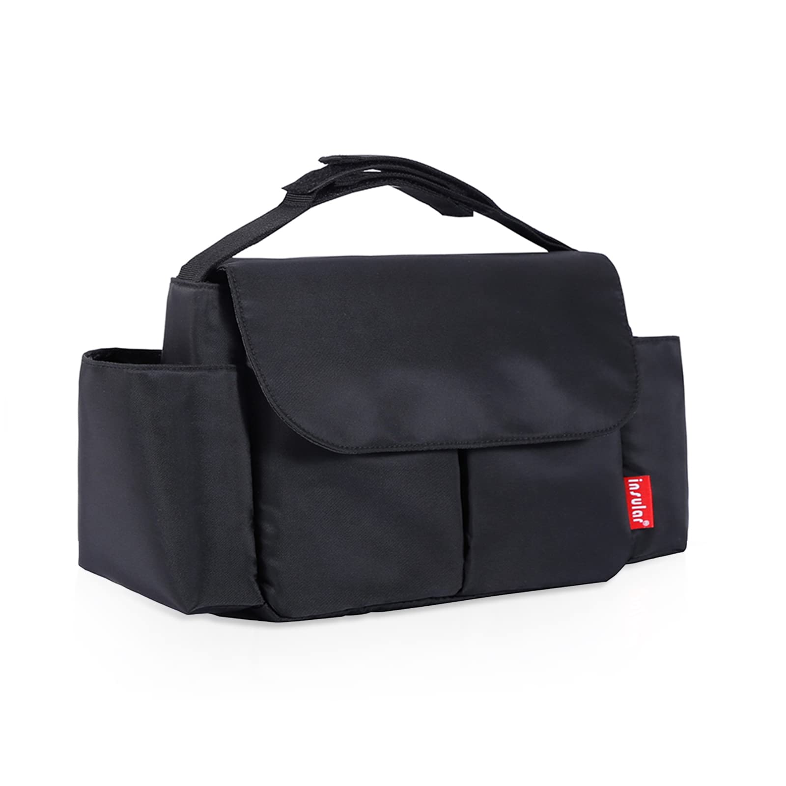 SONARIN Étanche Sac de Rangement pour Poussette,Grande Capacité Organisateur de Poussette Landau Multifonctionnel Universel Sac de Rangement pour Landau avec Porte-Gobelets(Noir)