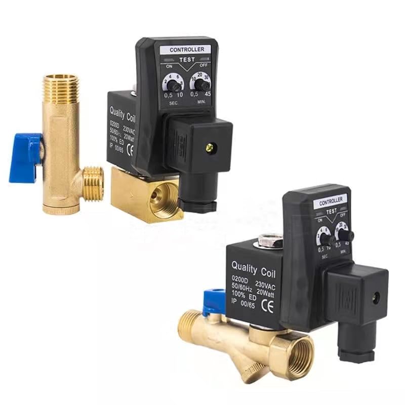 1 Uds 1/2 "DN15 válvula de drenaje automático compresor de aire interruptor de retardo de tiempo controlador de válvula magnética electromagnética AC220V 110V DC24V 12V(OPT Coil)