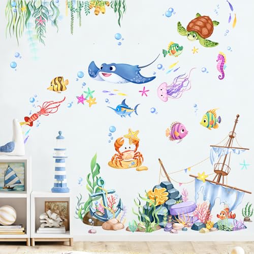 Vinilos decorativos ocean under the sea para pared niños miniatura 4