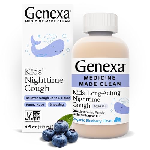 Genexa Clean Kids Nighttime Cough Medicine Blueberry Flavor 4 fl oz