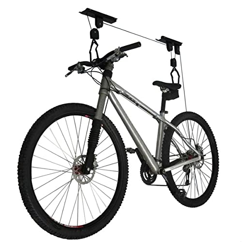 Image of Bike Hanger - Overhead Hoist Pulley System with 100lb Capacity for Bicycles or Ladders - Secure Garage Ceiling Storage by Rad Sportz