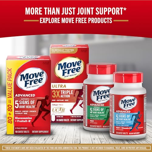 Image of Move Free Ultra Pro with Quadruple Action Joint Support - Type 2 Collagen MSM Calcium Fructoborate & Manganese - Supports Joint Cartiliage Bone Connective Tissue, 120 Tablets (30 servings)