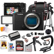 Panasonic Lumix S9 Mirrorless Camera Body | 24.2MP | LED Video Light, 128GB Memory Cards, U Grip, Tripod, Deluxe Case & More