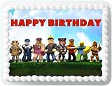 Cake Topper Edible Roblo 8.5x11 inch Gamers Happy Birthday Cake