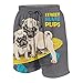 JOSENI Hombres Personalizado Trajes de Baño,Cachorros Pugs en una patineta,Casual Ropa de Playa Pantalones Cortos