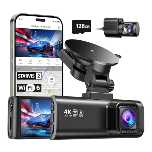 REDTIGER 4K Dashcam Voiture Wi-FI GPS Caméra Voiture 2,45“ Dashcam Avant et Arrière Grand Angle 170° , Caméra Embarquée Voiture G-Capteur,Stationnement Mode, Vision Nocturne, Enregistrement en Boucle