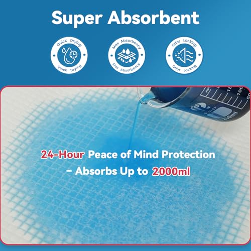 Image of BIGGMED Tear-Resistant Disposable Bed Pads 36 inch x 36 inch 25 Count Super Absorbent Underpads, Chux Thicker Extra Large Incontinence Bed Pads, Pee Pads for Adults, Kids, Elderly, Pets