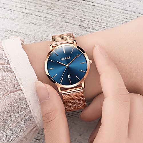 Image of OLEVS Women Watches Business Dress Female Ladies for Small Wrist Watch Gold Silver Tone Stainless Steel Band Analog Simple Day Date Waterproof Lady Watches