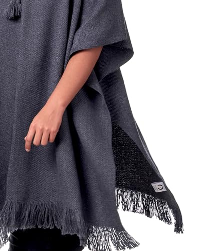 Alpaca Hooded Poncho for Men- Wool Cape with Hood - Winter Long Poncho - Comfortable House Coat-Solid Color3