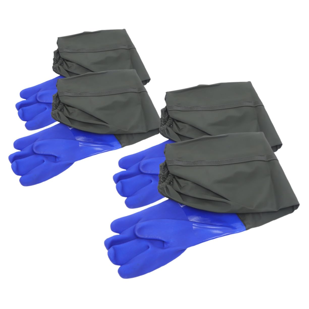 VALICLUD 2 pares Guantes Largos Impermeables de Goma para Limpieza de Cocina y Lavado de Platos Protección Extensible Codo con Forro Antideslizante Pack de Azul