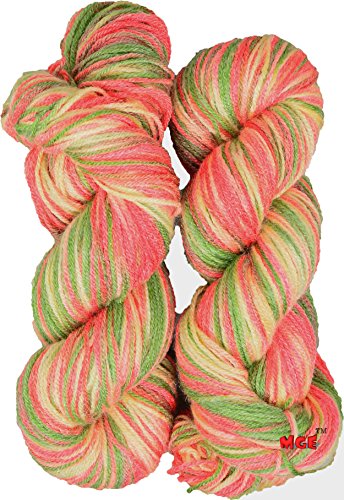 Image of M.G Enterprise Light Magenta Cream 400 gm Wool Ball Hand Knitting Wool /Art Craft Soft Fingering Crochet Hook Yarn, Needle Acrylic Knitting Yarn Thread Dyed