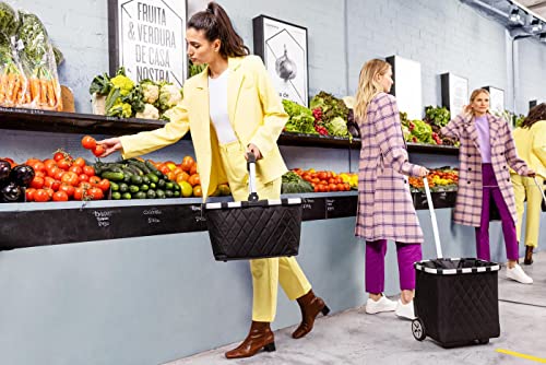 reisenthel carrycruiser Rhombus Black – Tragbarer Einkaufstrolley mit stabilem Aluminiumrahmen,...