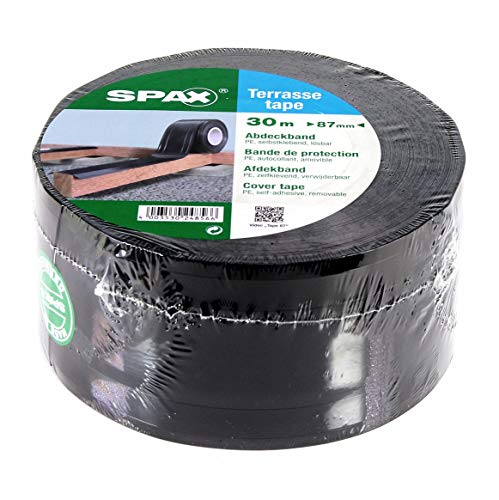 SPAX 5000009186419 4000009186419 Dichtungsband 87mm breit-30m Rolle, Schwarz, 30 m x 87 mm