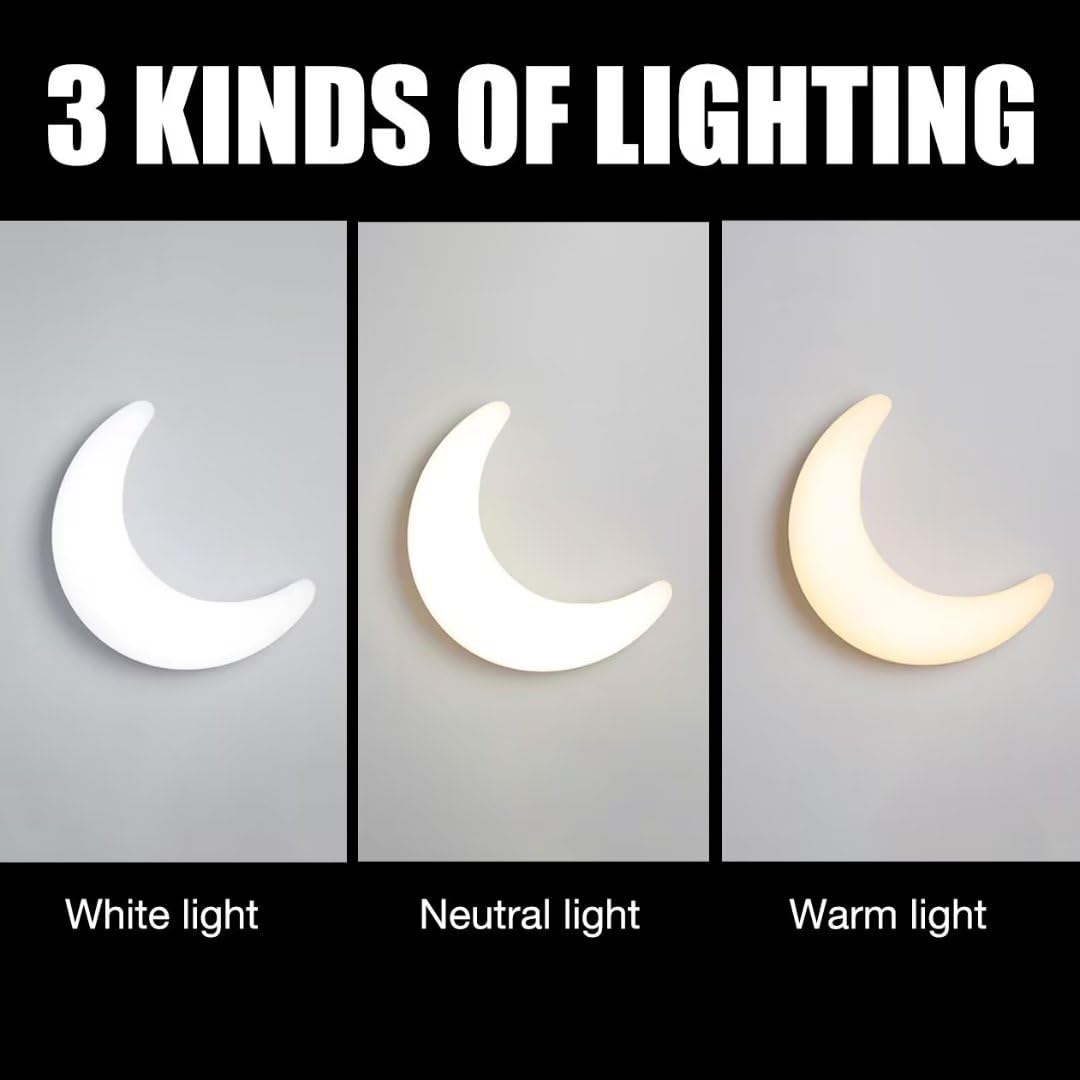 Lampada Da Parete 3d A Forma Di Luna, Dimmerabile E Delicata Per Gli Occhi | Lampada A Tre Colori Da 20w, Dimmerabile Con Telecomando (3 Lighting)