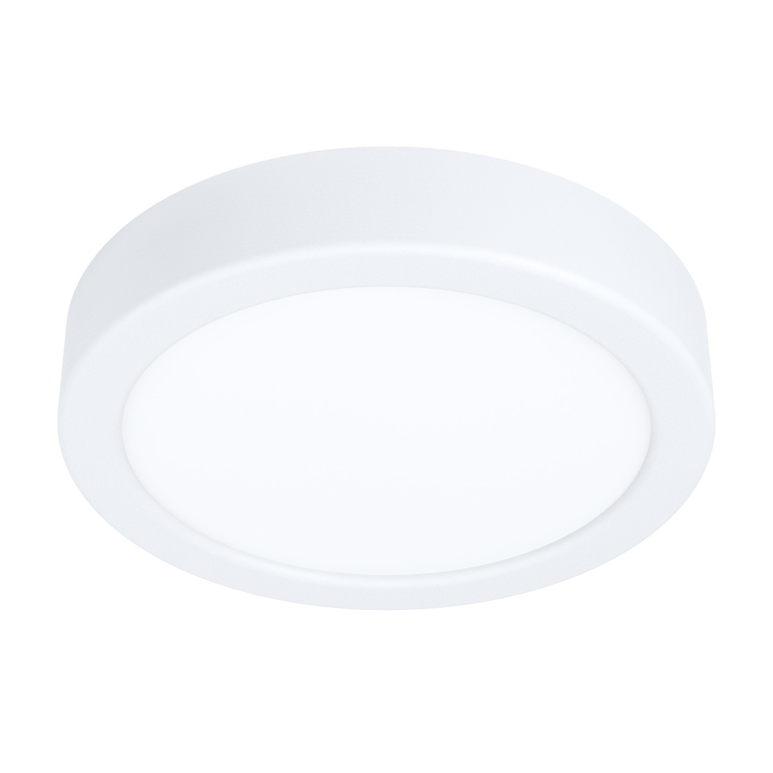 EGLO Fueva 6 Led-plafondlamp, diameter 21,1 cm, badkamerlamp van staal in chroom en kunststof in wit, badkamerlamp, warmwit-koud wit, IP44