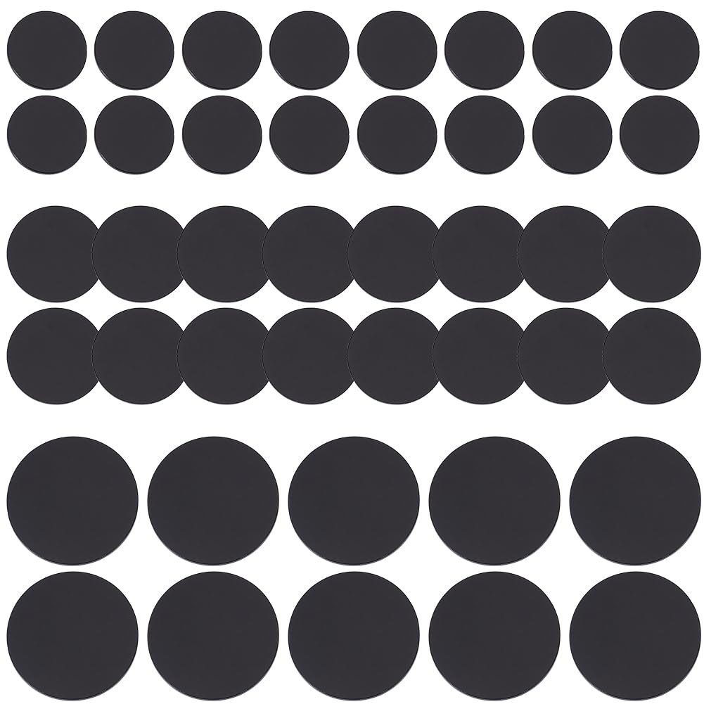 GORGECRAFT 70Pcs Mix Round Plastic Model Bases 25/30/40mm Miniature Bases Bulk Miniature Gaming Base Acrylic Base Display Rack with Double Sided Adhesive for Wargames Role Playing Board Game Figure