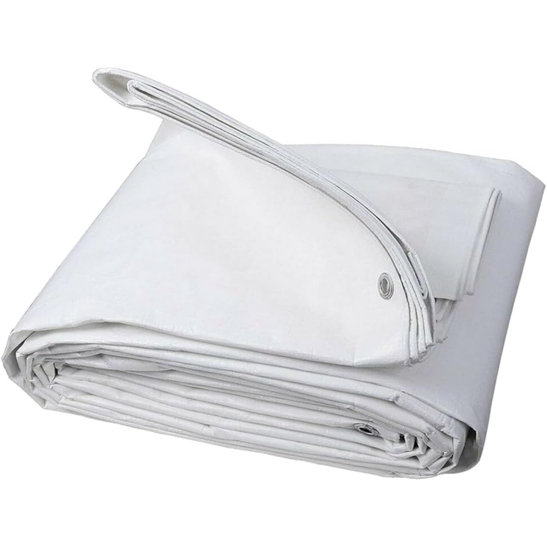 3S SuperSamaStore Telo Impermeabile Occhiellato, Telone per Copertura Esterni, Resistente, per Giardino, Gazebo, Tendone, Telo Tenda Impermeabile, 120 Grammi/Metro Quadro, 8 x 10 Metri, Bianco