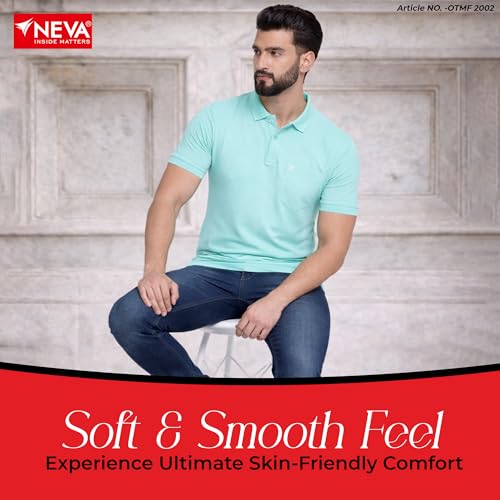 Image of NEVA Men's Regular Fit Half Sleeve Polo Neck T-Shirt with Chest Pocket