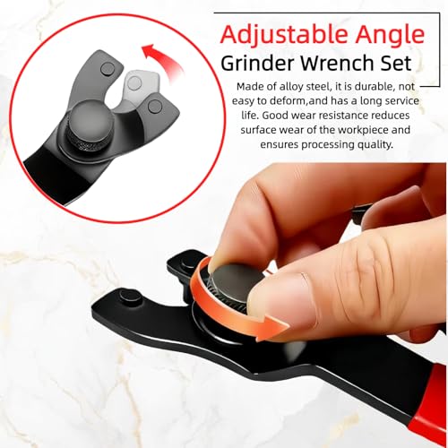Image of 3 Pack Adjustable Pin Spanner Wrench for Angle Grinder Locknuts | Red adjustable pin spanner fits grinder locknuts, backing pads and round nuts for quick removal and replacement