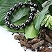Heka Naturals Shungite Stones Bead Bracelet | Handmade Natural Black Crystal Accessory, Chakra Bracelets, Crystal Spiritual Accessory - Healing Stone Beaded Bracelet (Stretchy Style)