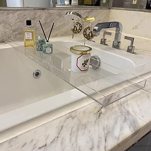 Plateau de Baignoire en Acrylique Transparent Moderne pour étagère de Baignoire, Table pour Placer Un Verre à vin, Un Porte-Savon, Une Tablette, Un Livre, des Plateaux de Bain, Transparent Plateau de Baignoire en Acrylique Transparent Moderne pour étagère de Baignoire, Table pour Placer Un Verre à vin, Un Porte-Savon, Une Tablette, Un Livre, des Plateaux de Bain, Transparent