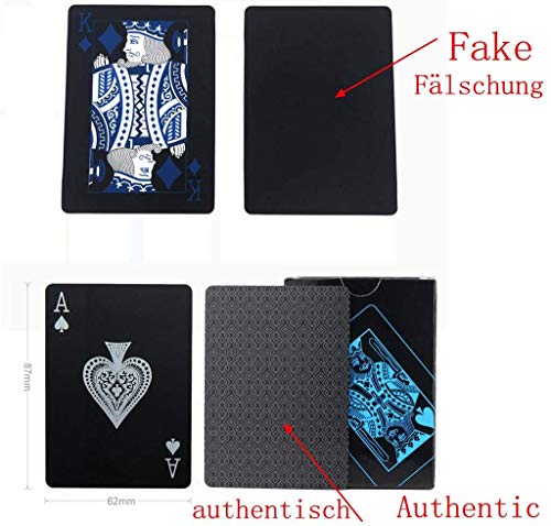 Poker-Karten, wasserdicht.Schwarzes Design, Professionelle Poker-Karten aus Kunststoff in Aluminiumgehäuse.Top-Qualität., 2 pcs – Bild 7
