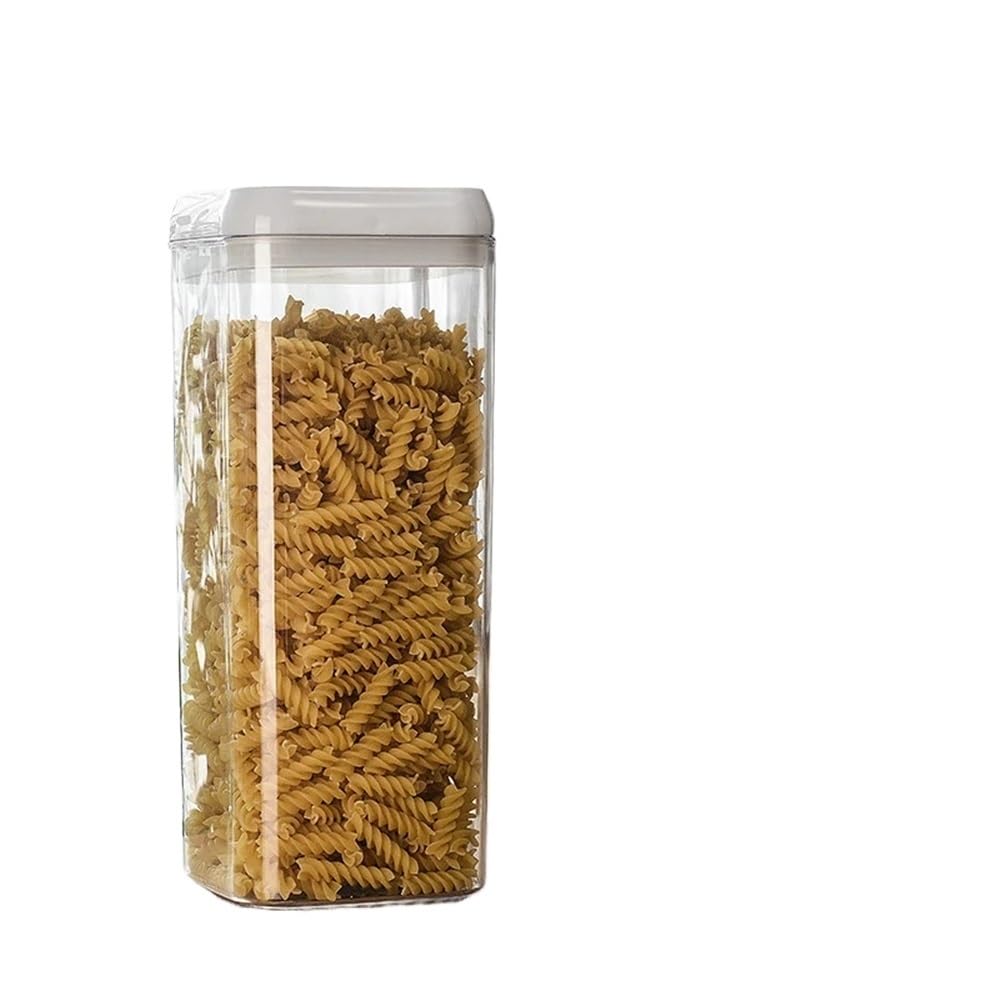 Hgniang Airtight Food Storage Container Plastic Clear Jars With Easy Lock Lid Kitchen Pantry Organizer Spaghetti Cereals Bin
