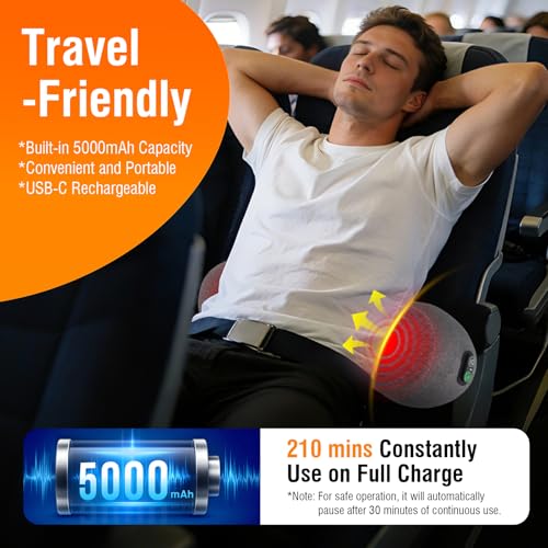 USUIE 3-in-1 Rechargeable Electric Lumbar Support Pillow with Heat and Massage and Tractio - image 6