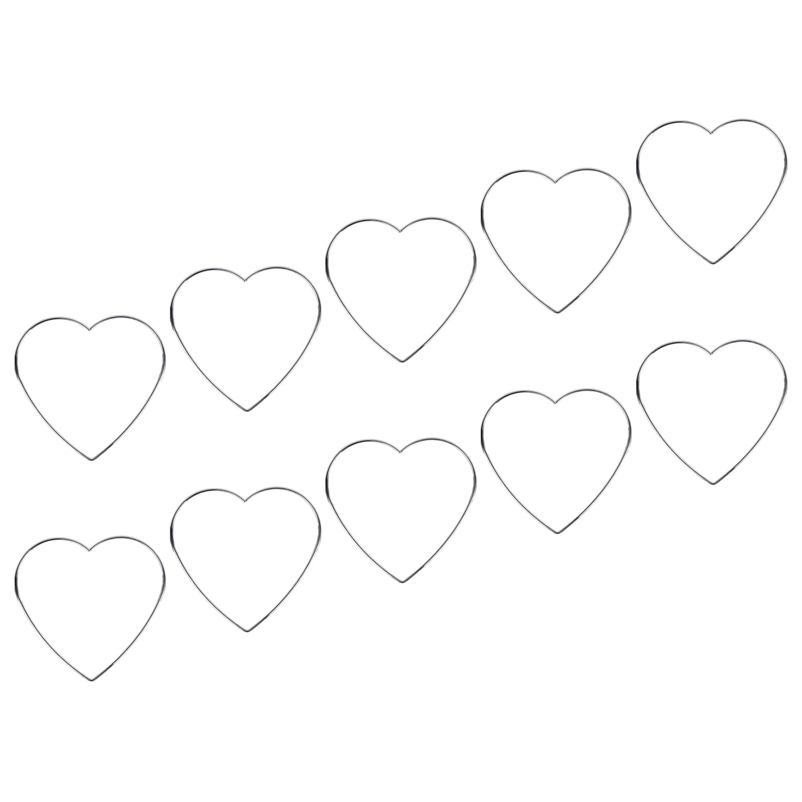 10Pcs Welded Metal Heart Rings for Dream Catchers and Festives Home Decorations Dreamcatchers Hoops Heart Molded Iron Rings