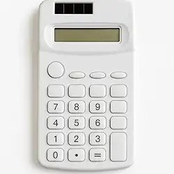 Calculadora de Bolso 8 Dígitos Compacta 11x6cm Dupla Alimentação Solar + Bateria Portátil Leve Operações Básicas para Escola Trabalho e Casa Visor Claro Durável (Branco)