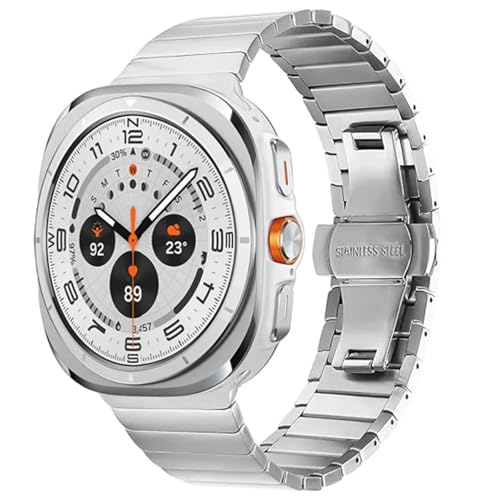Bracelet Galaxy Watch 7 Ultra 47mm EZZON anti-usure en acier inoxydable avec maillons ajustables