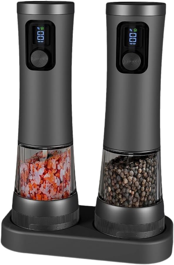 Professional Salt Grinders USB C Rechargeable External Adjustable Dials Construction
