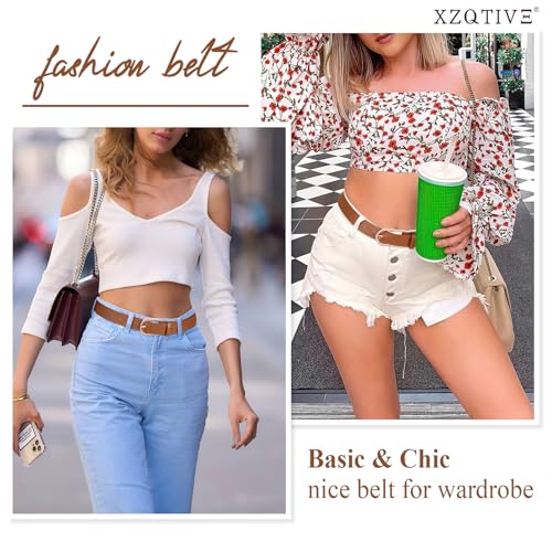 XZQTIVE Women Leather Belt for Jeans Pants Fashion Ladies Black Dress Belt with Silver Buckle Plus size Belts for Women2