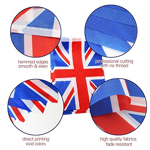 Image of Anley United Kingdom String Flag - UK String Pennant Banners Patriotic Events British Union Jack Decoration Sports Bars - 33 Feet 38 Flags