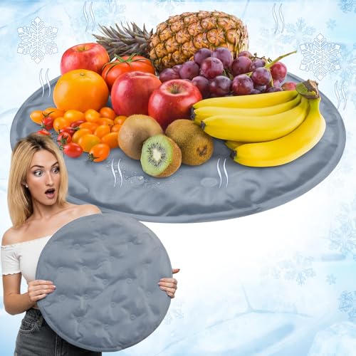 Reallnaive 2 Pcs Reusable Ice Mat Buffet Chilling Tray 15.7