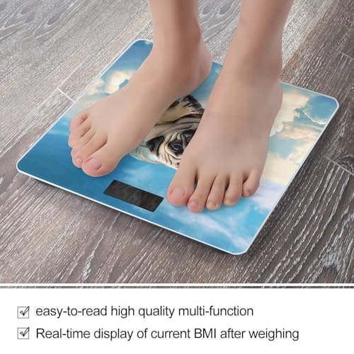 Báscula Digital de Baño Funny Turtle Pug Dog en vidrio templado miniatura 5