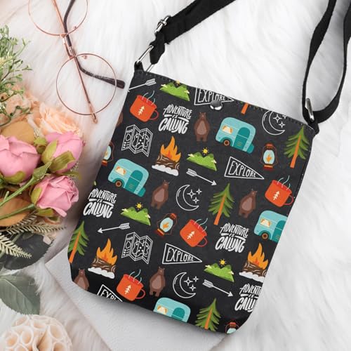 G2TUP Camping Lover Gift Camping Theme Crossbody Bag RV Accessories Travel Bag Outdoor Lover Camper Gift2