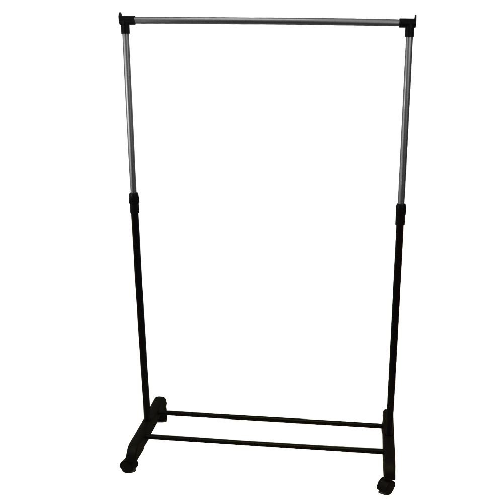 Home Vida Single Garment Rack Adjustable Clothes Rail, Silver, H 160 x W 80 x D 43 cm - Image 9