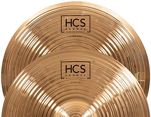 Meinl Cymbals HCS Bronze Hihat 13 Zoll (Video) Schlagzeug Becken – Paar – (33,02cm) B8 Bronze, Traditionelles Finish (HCSB13H)