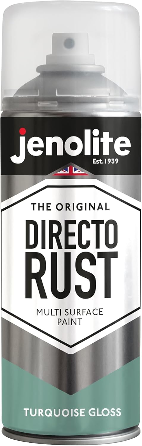 Jenolite Directorust All-In-One Multi-Surface PaintTurquoise Gloss400Ml Spray Can from B&Q