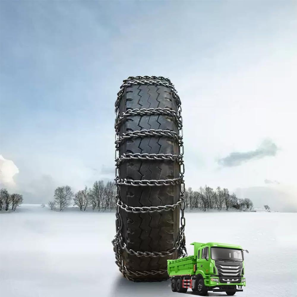 9mm Set of 2 Tire Chains for Suv and Pickup Trucks Slip Snow Traction Chains Durable Manganese Emergency Grip for Icy,Snowy Mudy and Sandy Roads 335/80R20 2pcs 315/80R22.5