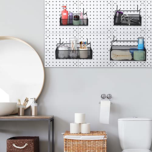 Unittype 4 Pieces Pegboard Baskets With 8 Peg Board Hooks Pegboard Wall Organizer Storage Pegboard Bins For Garage Workbench Kitchen Office Craft Room Wall Mount Organizer Accessories thumb #4