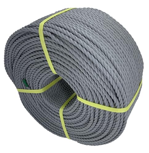 愛和産業株式会社 難燃性ポリエチレンロープ シルバー 直径4mm 200m巻 シルバー 4mm 200m