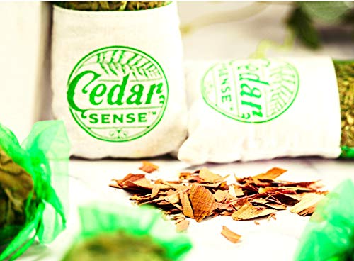 Cedar Sense - Eucalyptus Scented Cedar Sachets – 8 Pack – Essential Oil Infused Cedar Chips – Car Air Freshener – Closet Freshener – Potpourri Bags – Air Fresheners – Sachets For Drawers #TOP5