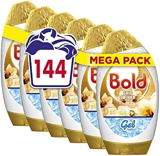 Bold Washing Liquid Laundry Detergent Gel, 144 Washes (840 ml x 6), Gold Orchid, Built In Lenor Freshness & Brilliant In A Cold Wash